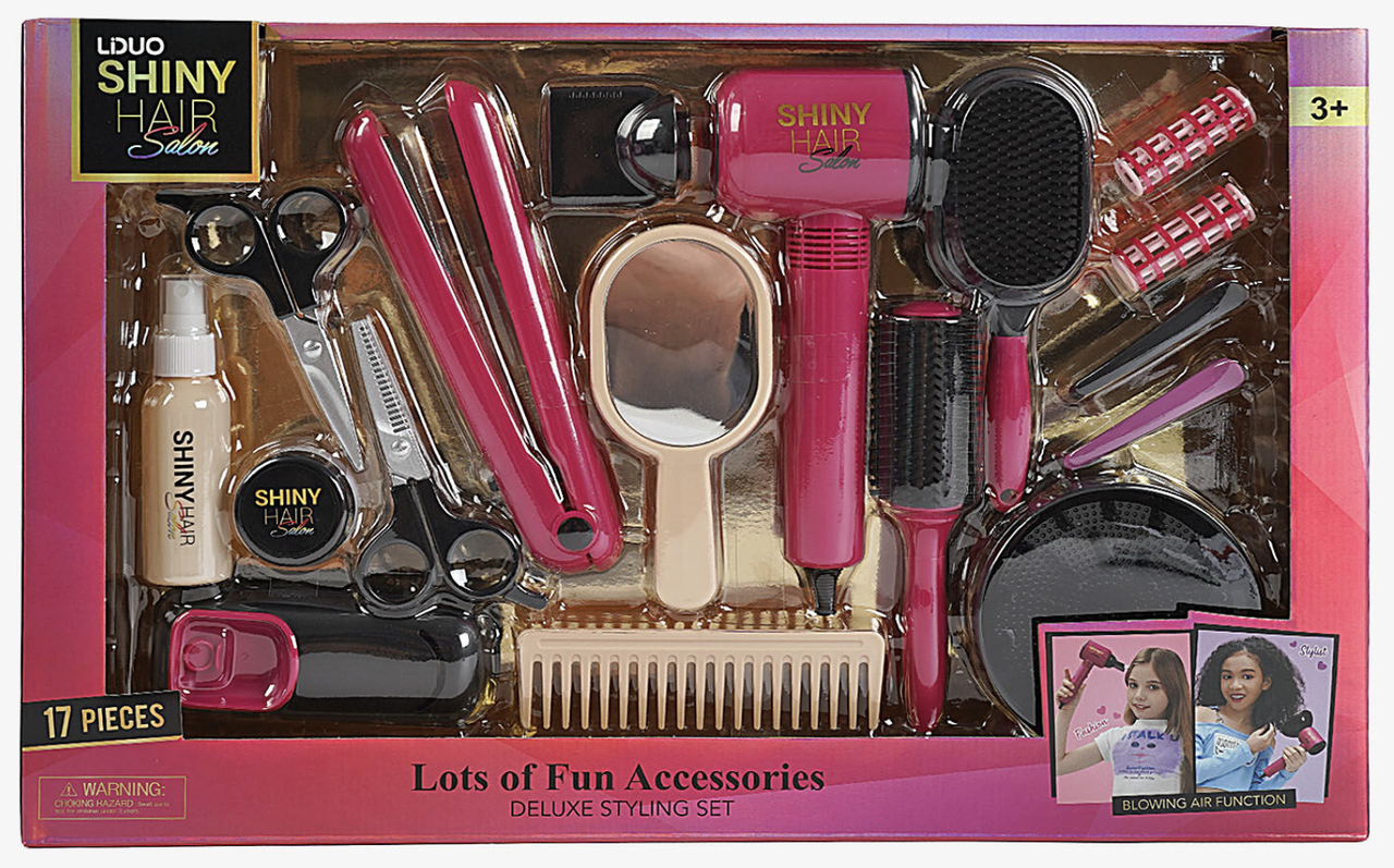 Ігровий набір перукаря 626026 з феном, стайлером та 17 аксесуарами для зачісок, фото 1
