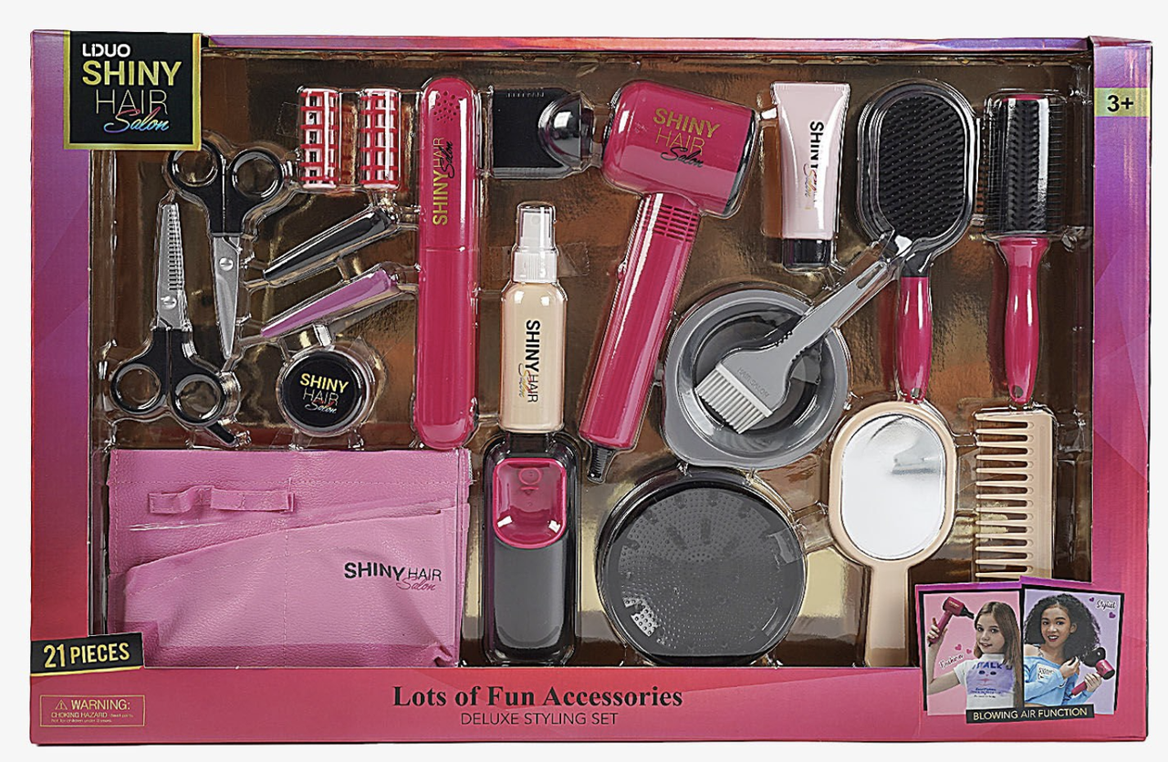 Ігровий набір перукаря 626032 з феном, стайлером та 21 аксесуаром для стильних зачісок, фото 1