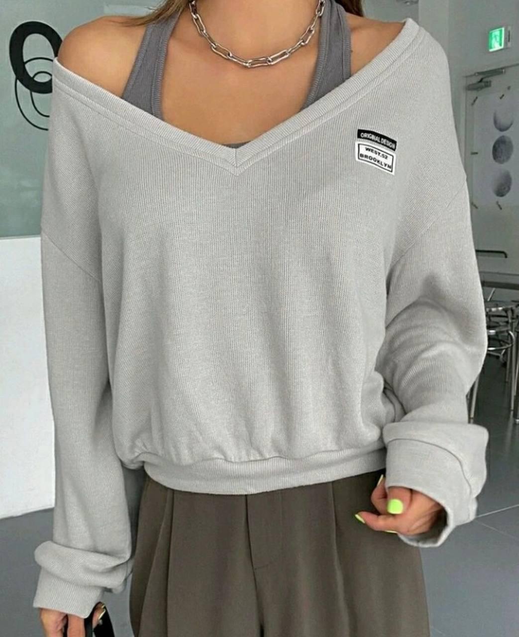 Жіноча кофта; Кольори: чорний, сірий, коричневий; Розмір: 42-46 (оверсайз);, фото 1