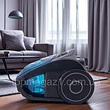 Безмішковий пилосос Domotec 4500Вт потужний циклонний пилосос 2 л з контейнером і 2 насадками колбовий, фото 4