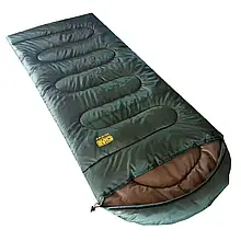 Спальний мішок-ковдра XXL з капюшоном 220х90 см, зелений