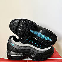 Кросівки унісекс Nike Air Max 95 Black Blue чорні з синім, фото 2