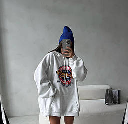 Жіноче худі на флісі; Кольори: меланж; Розміри — оверсайз (42-46) ;