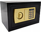 Сейф електронний для дому з кодовим замком і ключем Сталевий меблевий сейф для грошей документів цінностей, фото 6