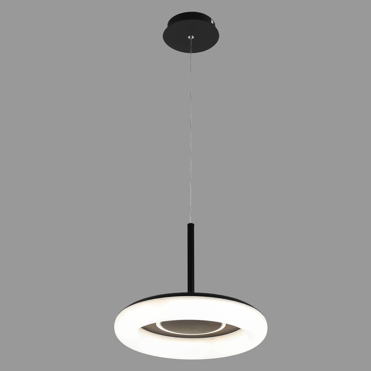 Чорна світлодіодна підвісна люстра 33см 44W (97-MD6006 (330) BK)