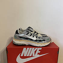 Кросівки унісекс Nike P-6000 Flat Pewter-White/Light Iron Ore сірі, фото 3