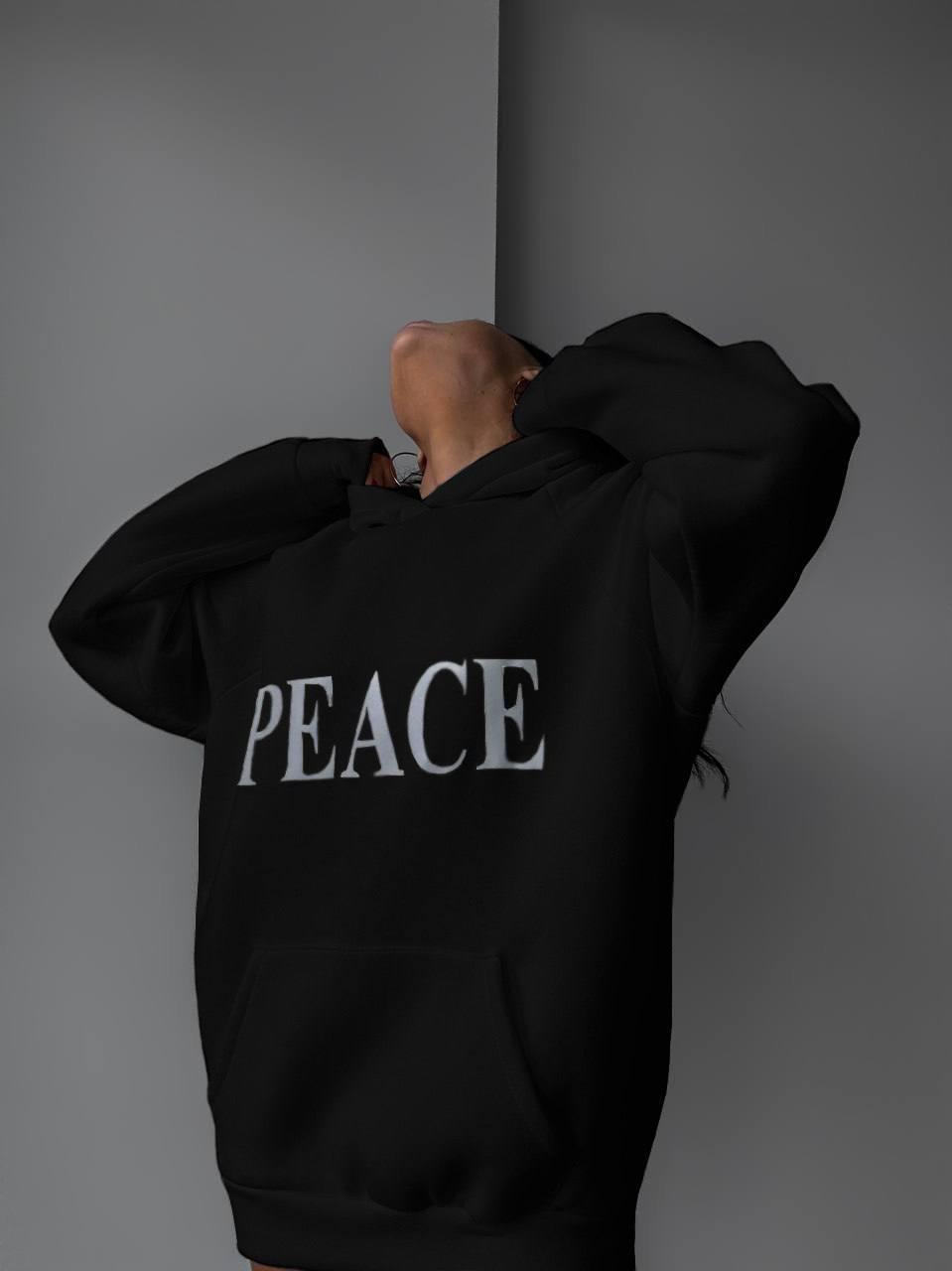 Жіноче худі; Кольори: чорний, сірий, молочний; Розміри — оверсайз (42-46) ;, фото 1