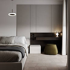 Коричнева світлодіодна підвісна люстра 33см 44W (97-MD6006), фото 4