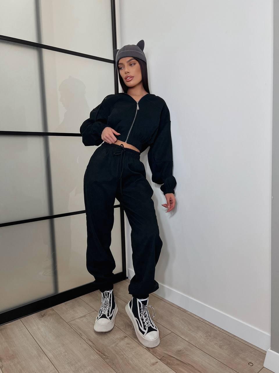 Жіночий спортивний костюм; Кольори: молоко, сіре, чорний, бургунді, шоколад; Розміри: 42-44,46-48;, фото 1