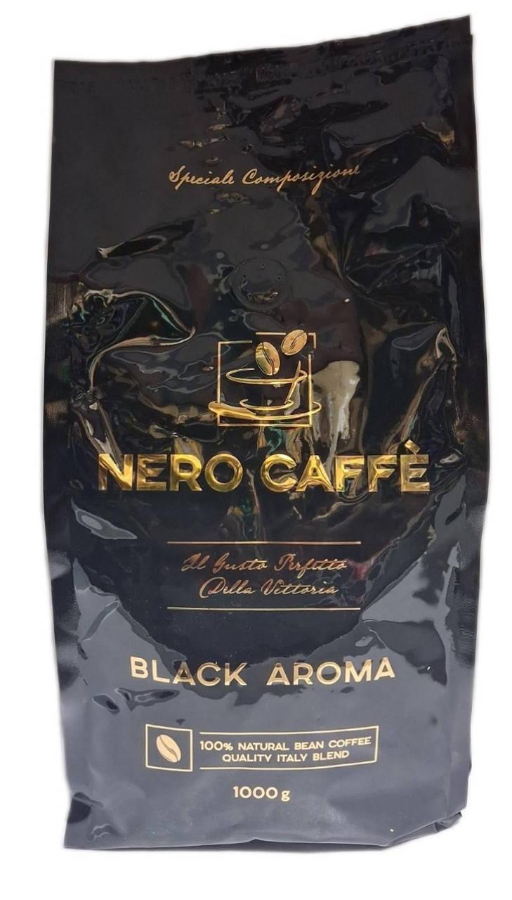 СЕРТИФІКАТ! Кава в зернах NERO CAFFE Buon Aroma 1кг, 50/50 (кава свіжого обсмажування Nero caffe Black Aroma)