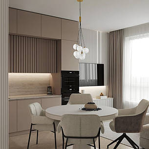 Підвісна бронзова люстра "Пучок" з білими плафонами на 9 ламп (800-P1023-9 WH), фото 2