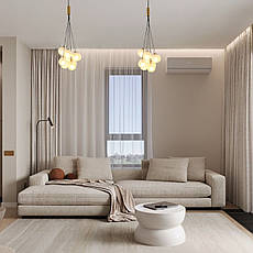 Підвісна бронзова люстра "Пучок" з білими плафонами на 9 ламп (800-P1023-9 WH), фото 3