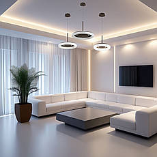 Коричнева світлодіодна підвісна люстра 40см 60W (97-MD6006), фото 4