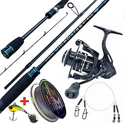 Спінінговий комплект Feima Pike Hunter 2.18 м (1-10 г) + котушка 1000 + шнур X8 0.04 мм + подарунок