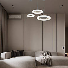 Сіра світлодіодна підвісна люстра 33см 44W (97-MD6006), фото 3