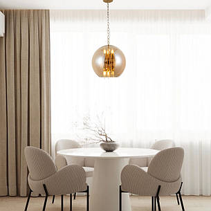 Підвісна бронзова люстра на 6 ламп з кавовим плафоном (800-P2088-6 (400) AM), фото 2