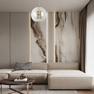 Підвісна бронзова люстра на 6 ламп з прозорим плафоном (800-P2088-6 (400) CL), фото 2