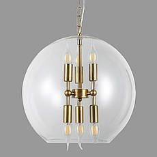 Підвісна бронзова люстра на 6 ламп з прозорим плафоном (800-P2088-6 (400) CL), фото 4