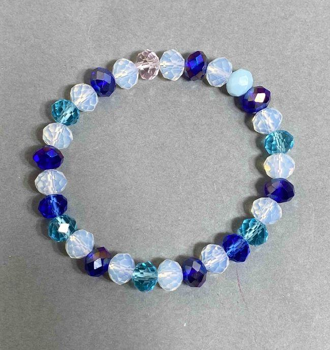 Браслет Чеський кришталь гранований рондель 8х6мм+- L-18мм+- стрейч, фото 1