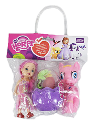 Іграшка Конячка Поні з гривою світло та звук 17 см 1996-6