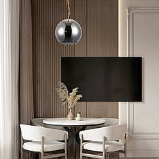 Підвісна бронзова люстра на 6 ламп з графітовим плафоном (800-P2088-6 (400) SM), фото 3