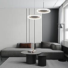 Сіра світлодіодна підвісна люстра 50см 70W з пультом і додатком (97-MD6006), фото 4