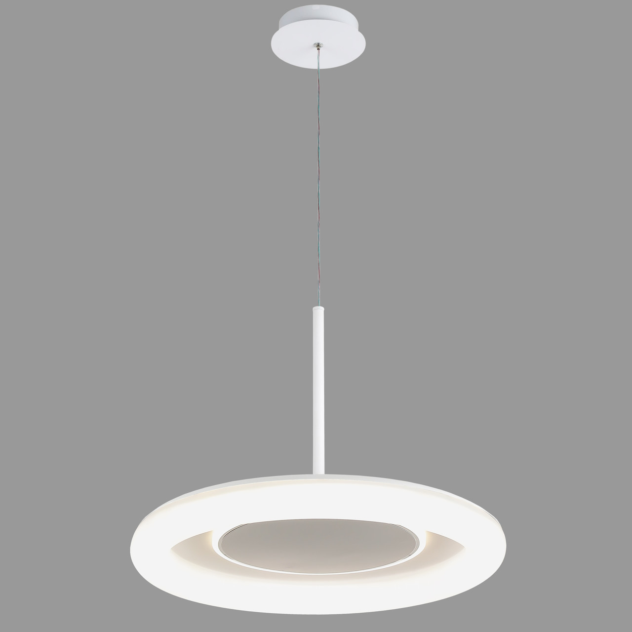 Біла світлодіодна підвісна люстра 50см 70W з пультом і додатком (97-MD6006)