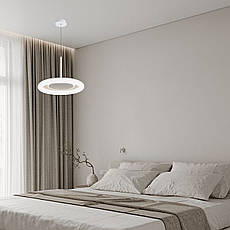 Біла світлодіодна підвісна люстра 50см 70W з пультом і додатком (97-MD6006), фото 3