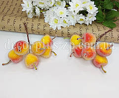 Яблука 3*3см (в пучку 6шт), жовто-помаранчеві в цукрі