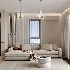 Підвісна бронзова люстра на 3 лампи з прозорим плафоном (800-P2093-3 CL), фото 3