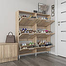 Тумба для взуття закрита на 6 відділень 120 см Містка взуттєвниця в передпокій із ламінованого ДСП, фото 3