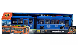 Іграшка Машинка Автоексперт Тролейбус-Гармошка Синій зі світлом, двері відчиняються, 40 см 26487