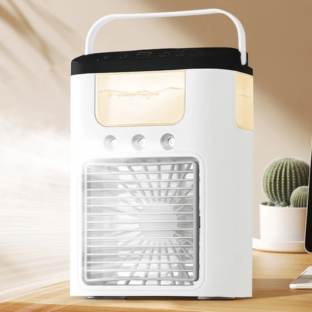 Вентилятор зі зволожувачем Ice Cooler K918 міні з USB-живленням і підсвіткою, фото 1