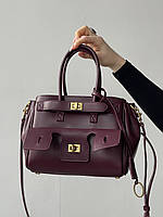 Сумка Balenciaga Bel Air Tote Bag Small size бордо+золото — Premium