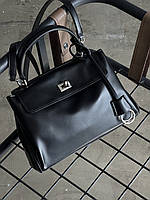 Сумка Balenciaga Rodeo Medium size чорний+срібло - Premium