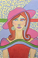 Картина акрилом  "Девушка",  живопись  60*40