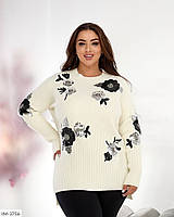 Кофта туніка жіноча красива ошатна демісезонна класична вовняна великих розмірів 46-56