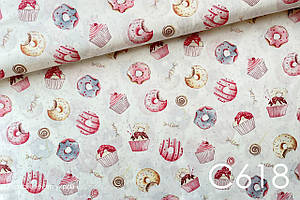 Тканина сатин Пончики