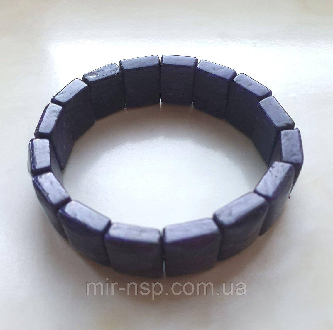 Браслет 100% натуральний чароїт розмір 19, фото 1