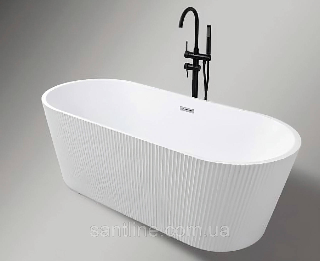 Ванна окремостояча 170х75х58 см акрилова Insana Serena WB овальна з сифоном і ніжками, фото 1