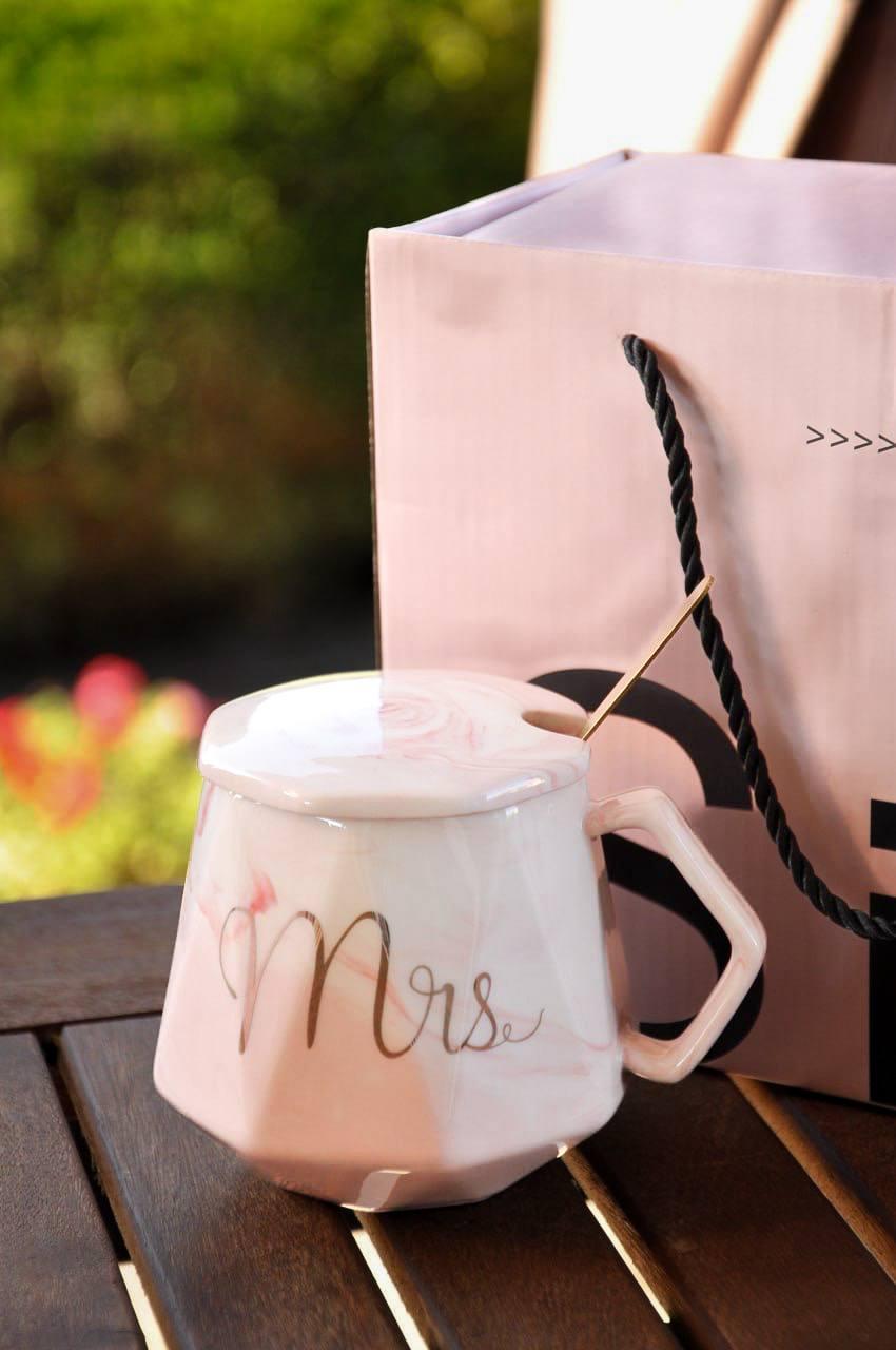 Чашка "Місіс", 340 мл (колір - рожевий), фото 1