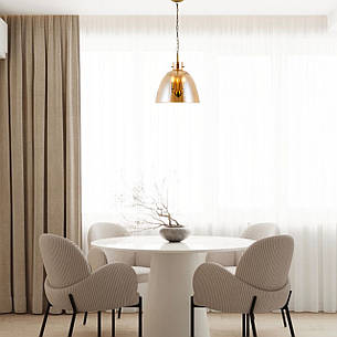 Підвісна бронзова люстра на 3 лампи з кавовим плафоном (800-P3158S-3 AMB), фото 2