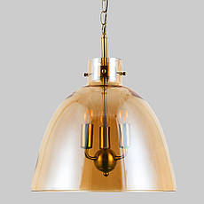 Підвісна бронзова люстра на 3 лампи з кавовим плафоном (800-P3158S-3 AMB), фото 4