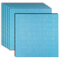 Самоклейна 3D панель під бірюзову цеглу 700x770