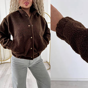 Куртка жіноча трендова букле у кольорах (Норма та напівбатал)