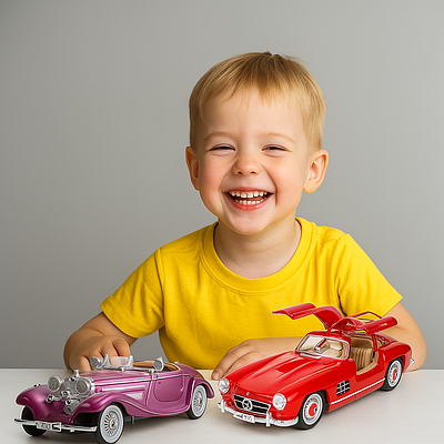 Дитяча іграшка машинка колекційна модель автомобіля інерційна звук світло відчиняються двері багажник капот