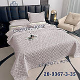 Покривало стьобане ColorfulHome літне 200x230см на ліжко з двома наволочками, фото 3