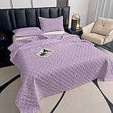 Покривало стьобане ColorfulHome літне 200x230см на ліжко з двома наволочками, фото 4