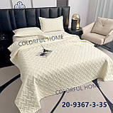 Покривало стьобане ColorfulHome літне 200x230см на ліжко з двома наволочками, фото 5