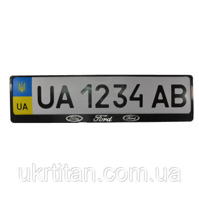 Оригінал! Рамка номерного знака CARLIFE пластик з об&apos;ємними літерами Ford (2шт) (24-004) - Вища Якість!, фото 1